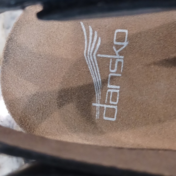 Dansko Wedge Strappy Black Leather Upper Sandals NEW  EU 37 - Picture 4 of 14